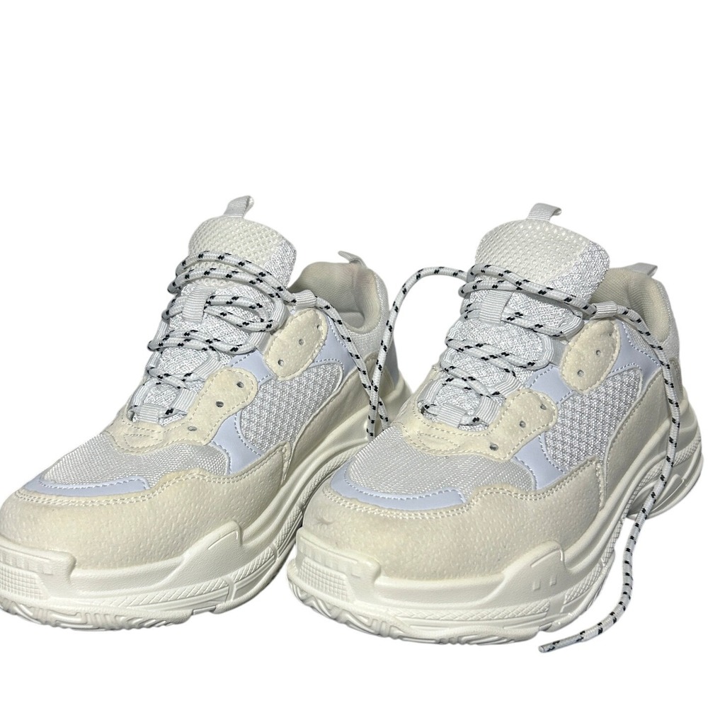 Nasty Gal Cream & White Chunky Platform Sneakers